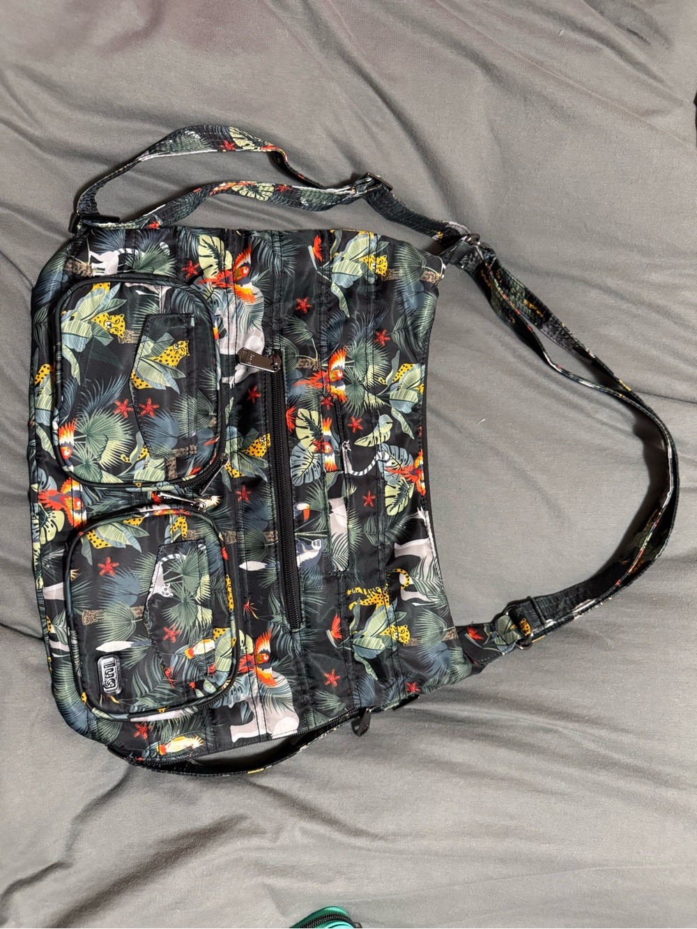 lug EUC Zipliner Convertible Hobo Bag in Wildlife Black